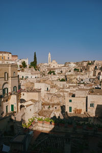 Old town of matera, basilikata, south italy, during summertime. unesco world heritage