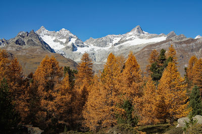 Idyllic landscape with mountains in autumn