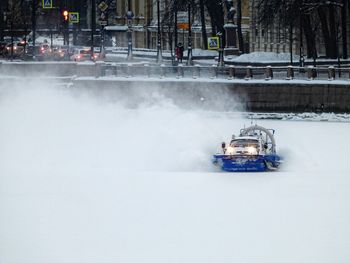 Hovercraft on river neva
