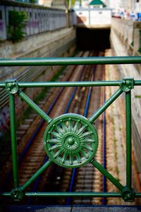 Detail shot of railway tracks