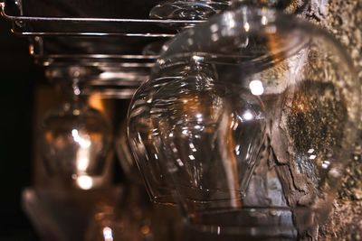 Close-up of glass jar on table