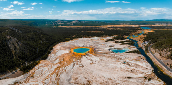 Upper geyser basin of yellowstone national park, wyoming