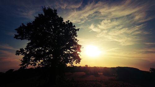 Scenic view of landscape against sky at sunset