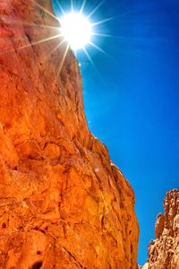 Low angle view of rock formation