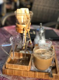 Close-up of coffee on table