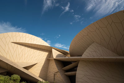 Low angle view of modern building against sky