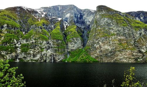 Scenic view of lake and mountains