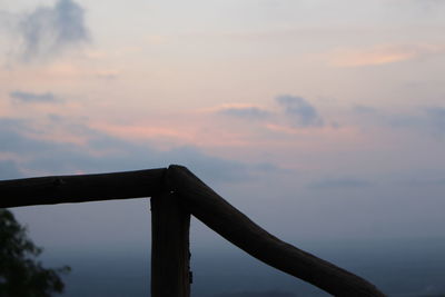 Low angle view of bridge against sky during sunset