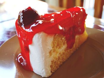 Close-up of dessert on table