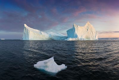 Scenic view of sea against sky during winter