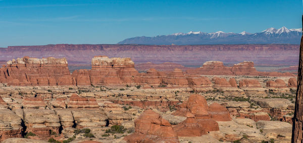 Scenic view of rock formations against sky