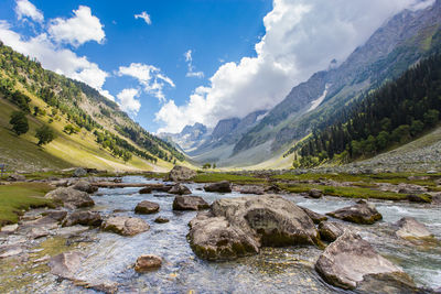 Scenic view of mountains against sky