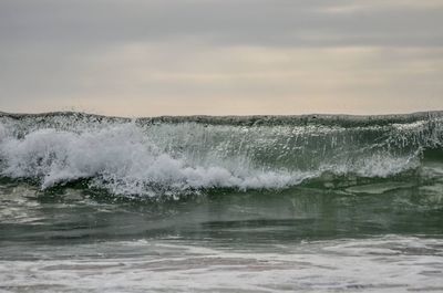 View of waves splashing on beach