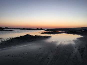 Scenic view of sea at sunset