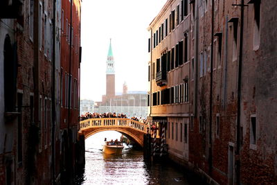 Bridge over river in city