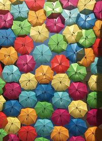 Full frame shot of multi colored umbrellas