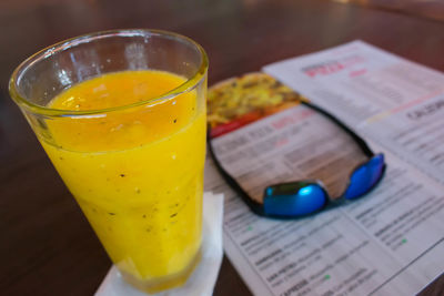 Close-up of drink on table