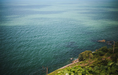 High angle view of sea against sky