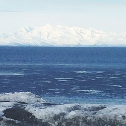 Scenic view of snowcapped mountains