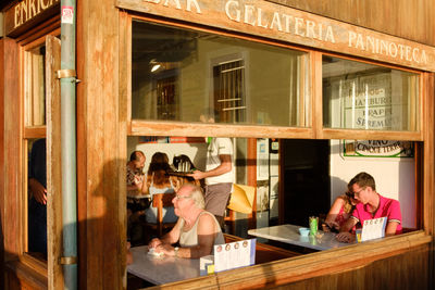 Group of people in restaurant