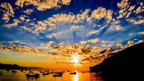 Scenic view of sea at sunset