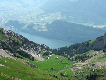 Scenic view of landscape and mountains