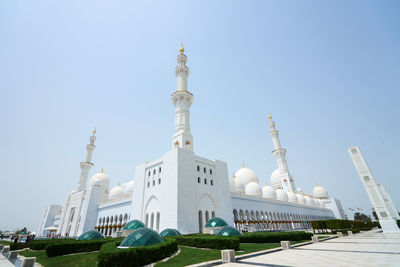 Low angle view of sculpture against clear sky