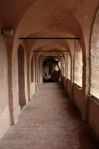 Empty corridor of historic building