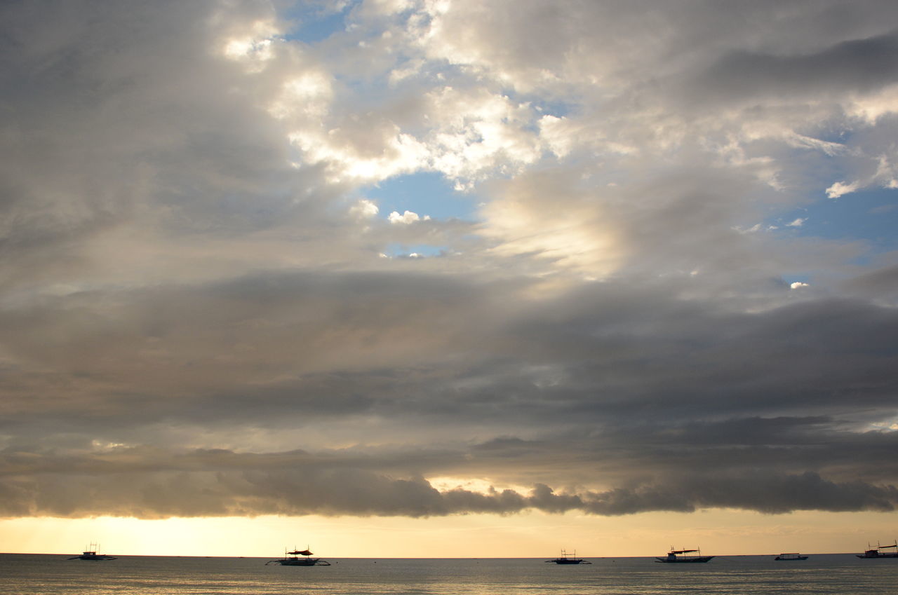 SCENIC VIEW OF SEA AGAINST SUNSET SKY