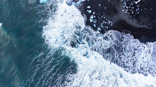 High angle view of sea waves