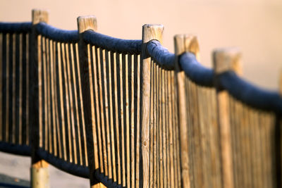 Low angle view of metal railing