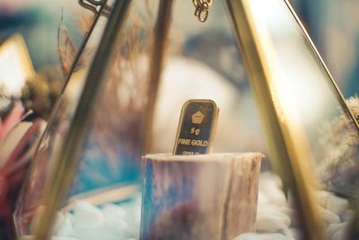 High angle view of wine in glass for sale