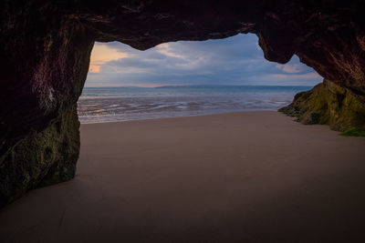 Scenic view of beach against sky