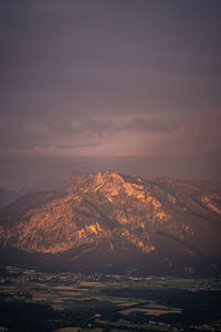 Scenic view of landscape against sky during sunset