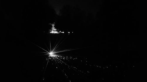 Firework display at night