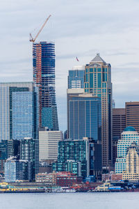 A section of the skyline in seattle, washington.