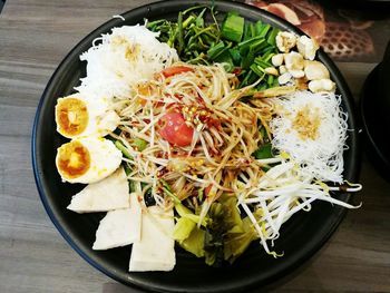 Close-up of salad in plate on table