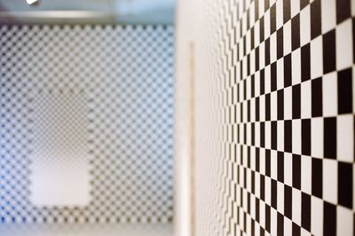 Close-up of checked pattern wall