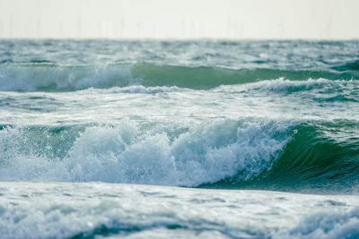 Waves rushing towards shore