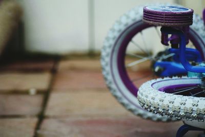 Close-up of bicycle wheel