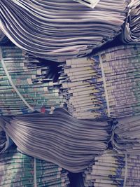 Close-up of stack of firewood