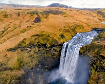 Scenic view of waterfall