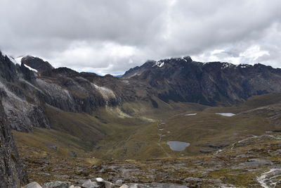 Scenic view of mountains against sky