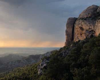 Sunset and rain in the distance.