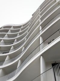 Low angle view of modern building against clear sky