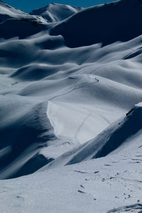 Aerial view of snow covered landscape