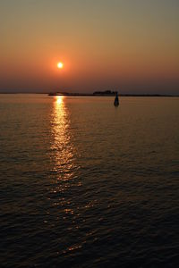 Scenic view of sea during sunset