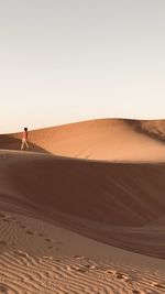Panoramic view of desert safari dubai /walking through the desert/