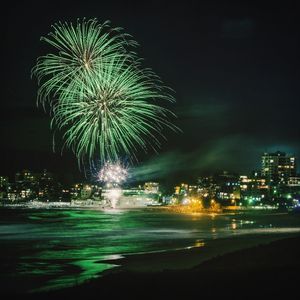 Fireworks exploding over cronulla