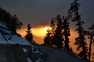 Scenic view of snow covered mountains